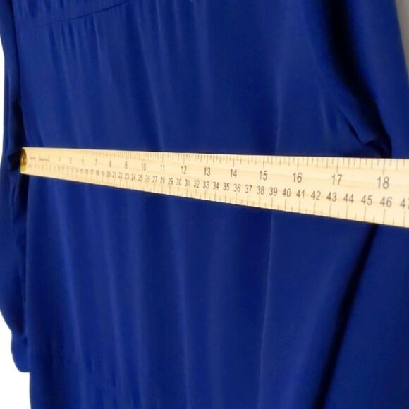 Women's LUSH Navy Blue Button Down Blouse 3/4 Rolled Sleeves XS from Nordstrom - Picture 4 of 7